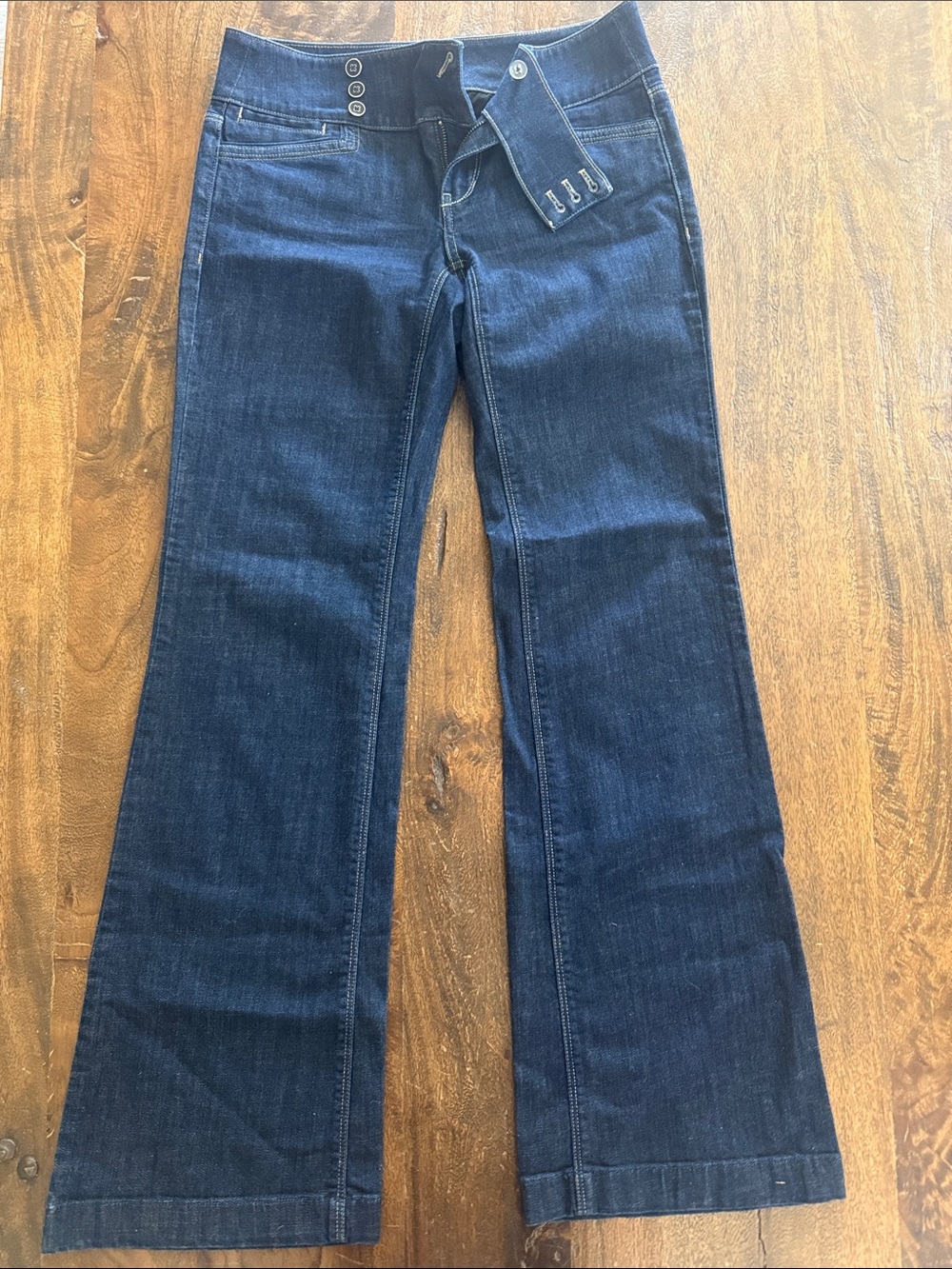 White House Black Market Dark Indigo Wide-Leg Jeans